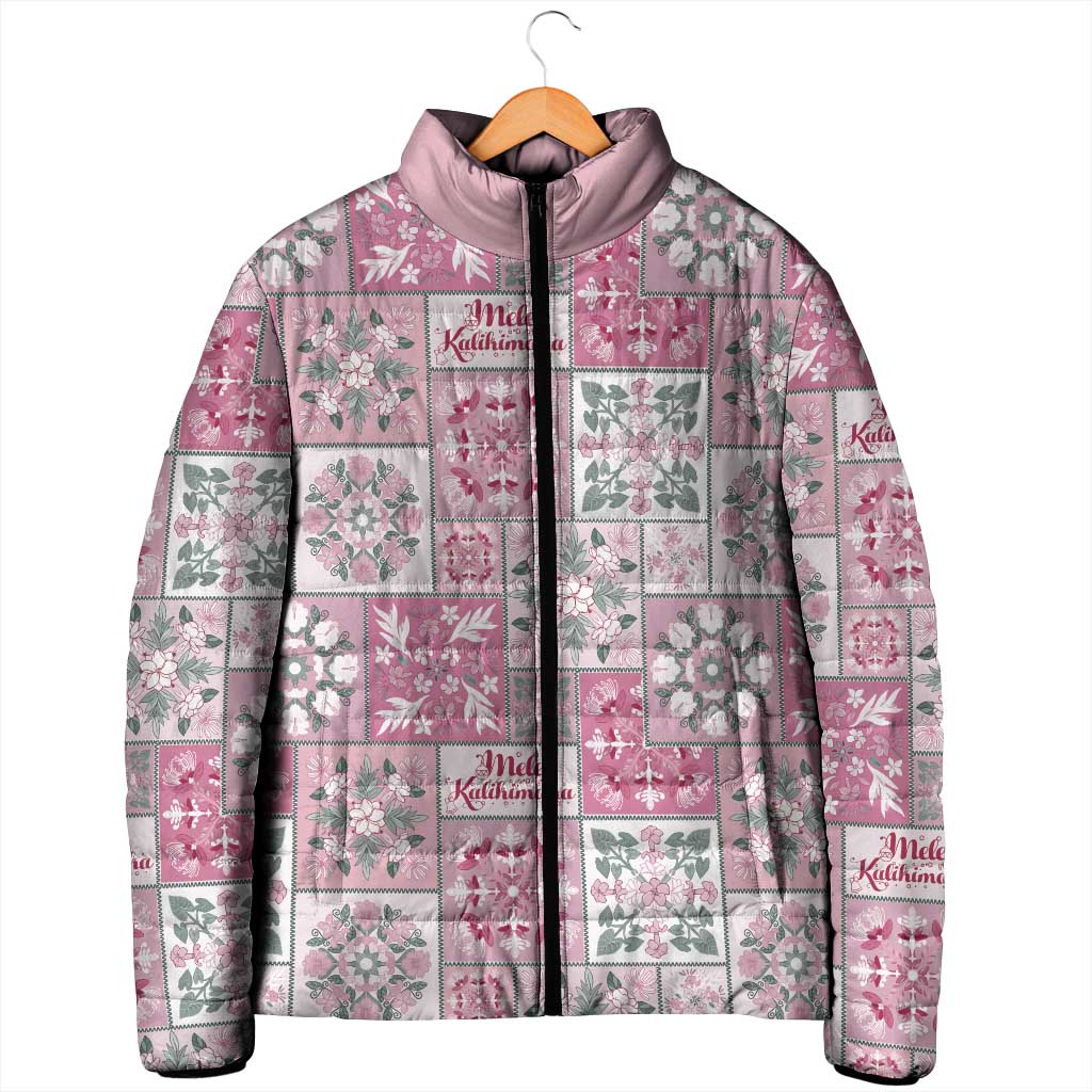 Mele Kalikimaka Hawaii Christmas Padded Jacket Akala Seamless Floral Motif LT9 - Polynesian Pride