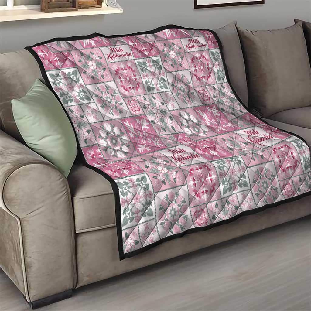 Mele Kalikimaka Hawaii Christmas Quilt Akala Seamless Floral Motif - Polynesian Pride