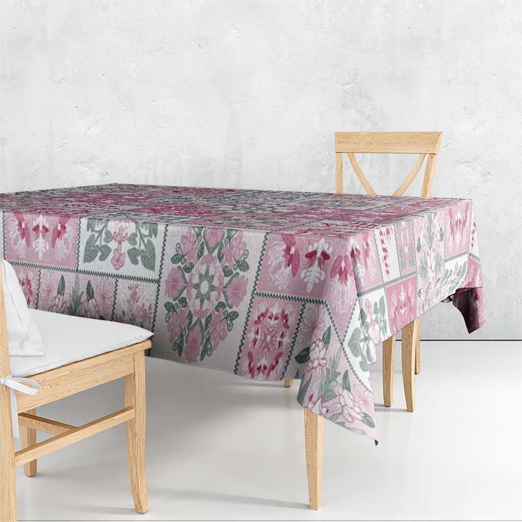 Mele Kalikimaka Hawaii Christmas Tablecloth Akala Seamless Floral Motif - Polynesian Pride