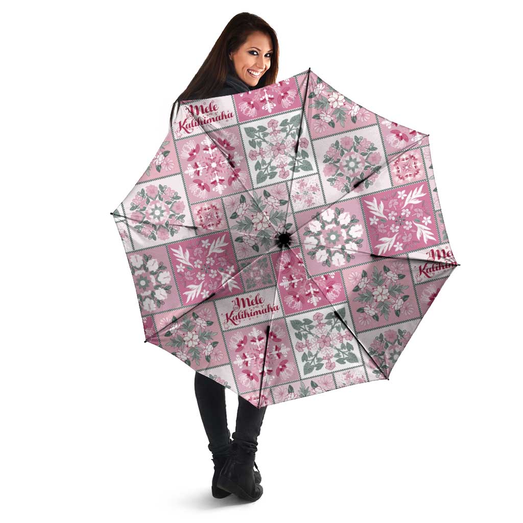 Mele Kalikimaka Hawaii Christmas Umbrella Akala Seamless Floral Motif - Polynesian Pride
