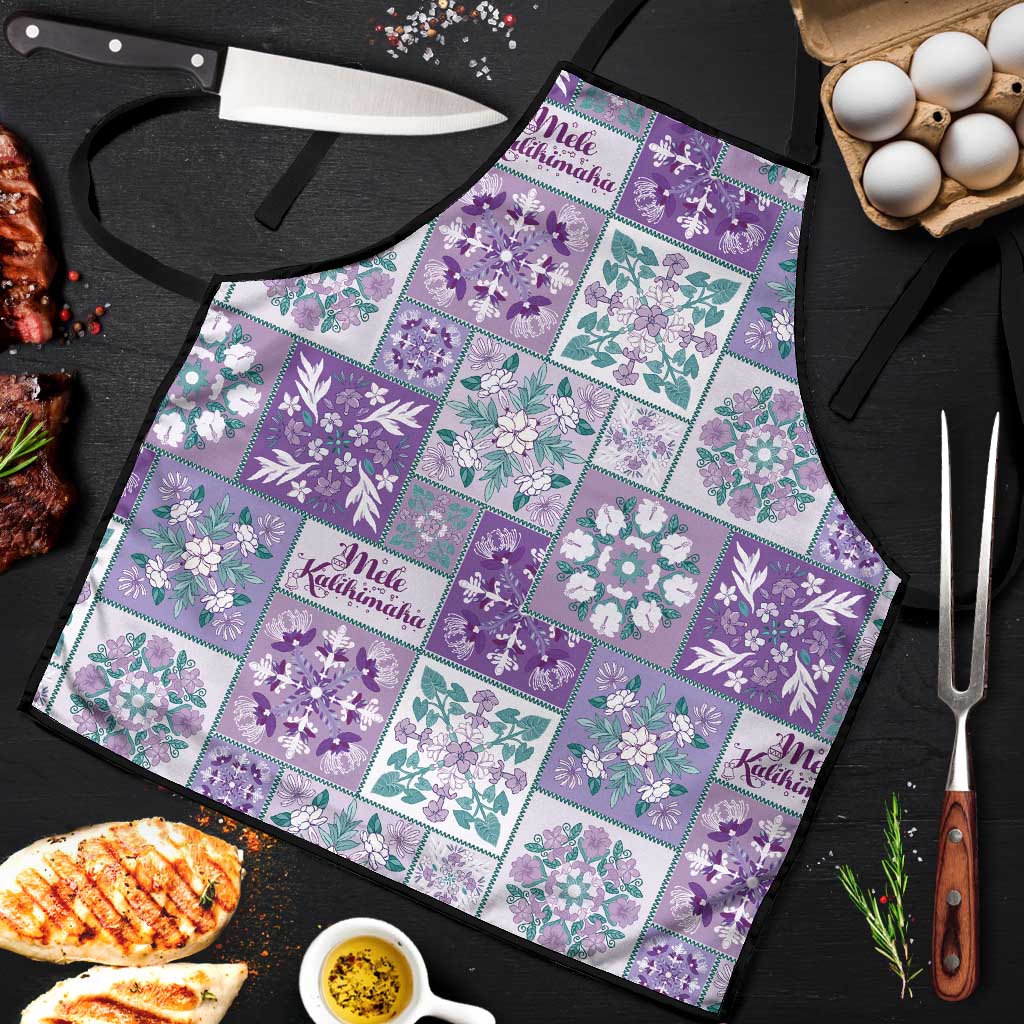 Mele Kalikimaka Hawaii Christmas Apron Poni Seamless Floral Motif - Polynesian Pride