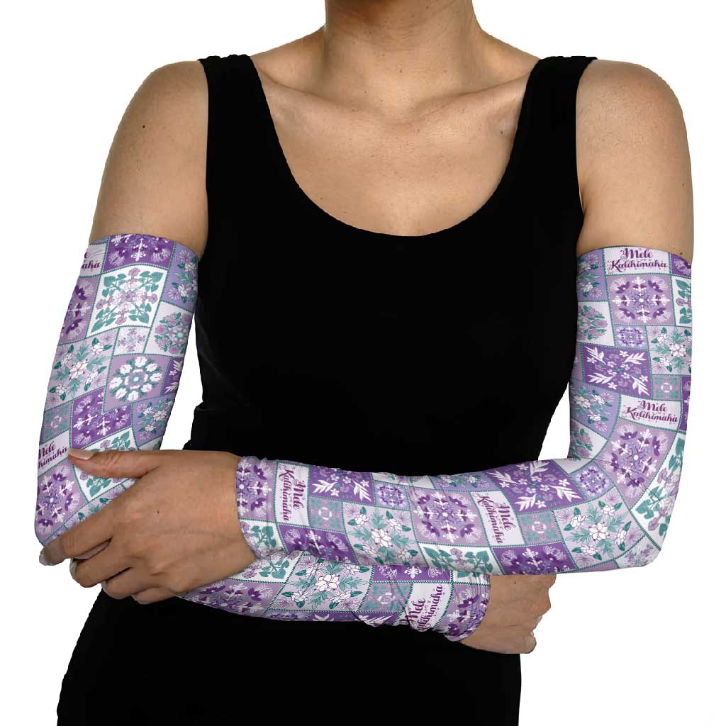 Mele Kalikimaka Hawaii Christmas Arm Sleeves Poni Seamless Floral Motif - Polynesian Pride