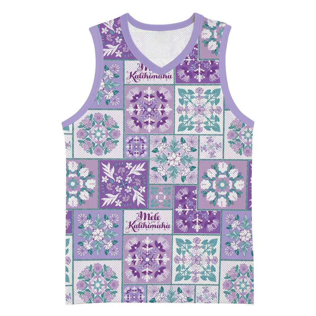 Mele Kalikimaka Hawaii Christmas Basketball Jersey Poni Seamless Floral Motif LT9 Unisex Purple - Polynesian Pride