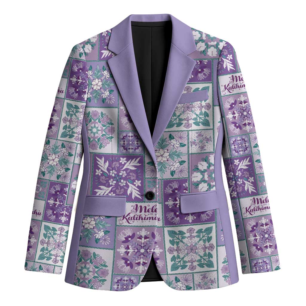 Mele Kalikimaka Hawaii Christmas Blazer Poni Seamless Floral Motif - Polynesian Pride