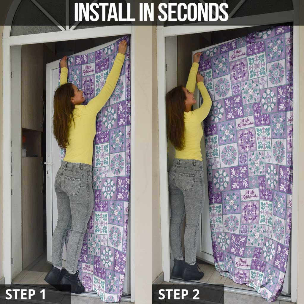 Mele Kalikimaka Hawaii Christmas Door Cover Poni Seamless Floral Motif - Polynesian Pride