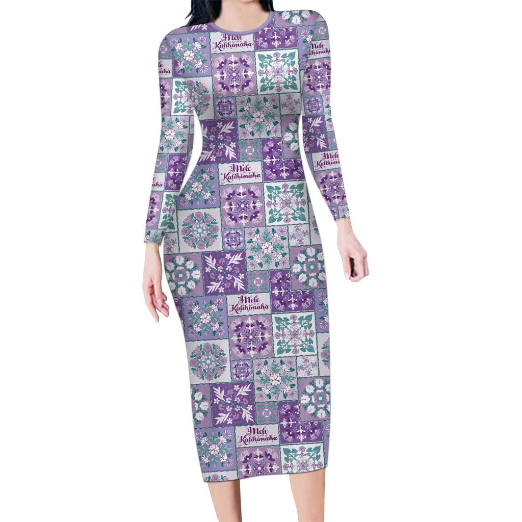 Mele Kalikimaka Hawaii Christmas Family Matching Long Sleeve Bodycon Dress and Hawaiian Shirt Poni Seamless Floral Motif - Polynesian Pride