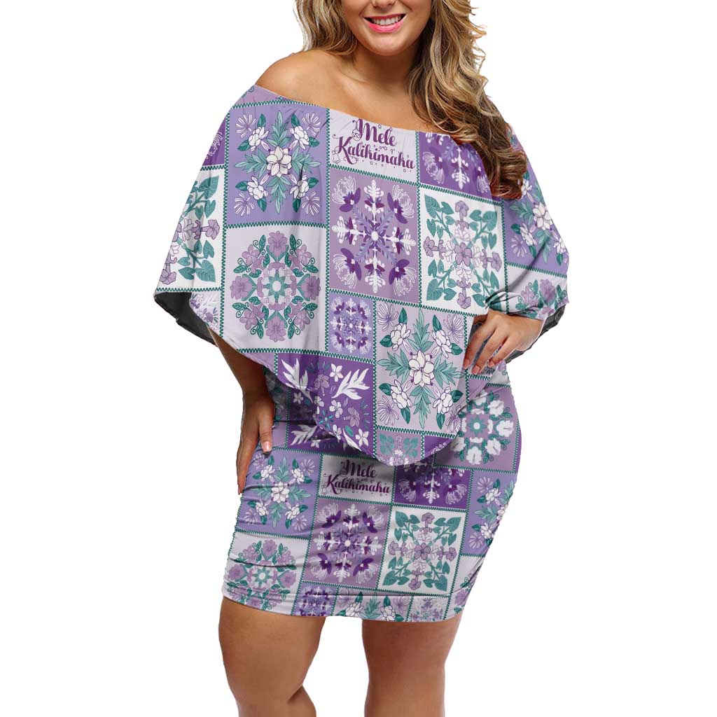 Mele Kalikimaka Hawaii Christmas Family Matching Off Shoulder Short Dress and Hawaiian Shirt Poni Seamless Floral Motif - Polynesian Pride