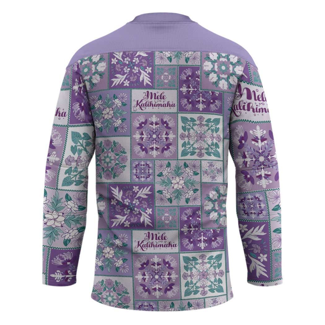 Mele Kalikimaka Hawaii Christmas Hockey Jersey Poni Seamless Floral Motif LT9 - Polynesian Pride