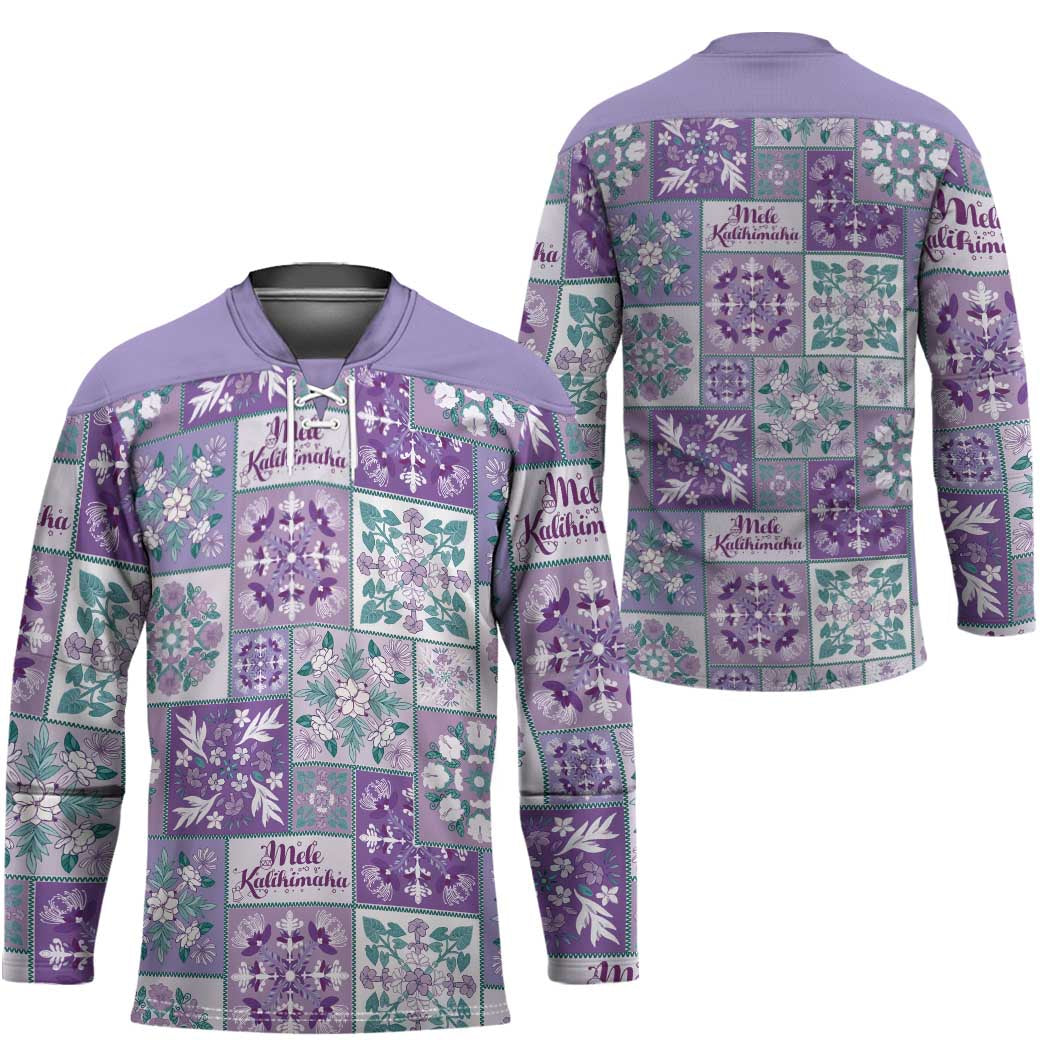 Mele Kalikimaka Hawaii Christmas Hockey Jersey Poni Seamless Floral Motif LT9 - Polynesian Pride