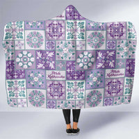 Mele Kalikimaka Hawaii Christmas Hooded Blanket Poni Seamless Floral Motif LT9 One Size Purple - Polynesian Pride