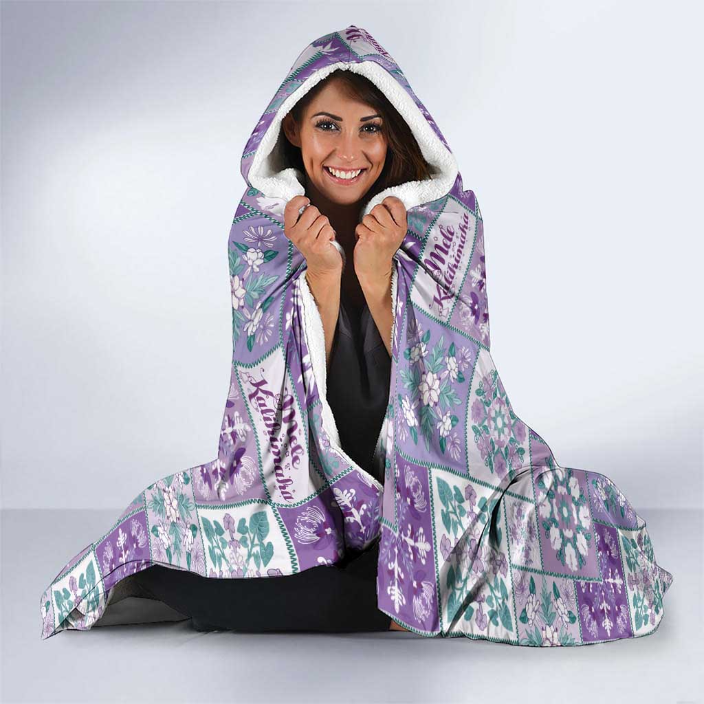 Mele Kalikimaka Hawaii Christmas Hooded Blanket Poni Seamless Floral Motif LT9 - Polynesian Pride