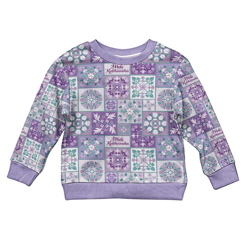 Mele Kalikimaka Hawaii Christmas Kid Ugly Christmas Sweater Poni Seamless Floral Motif - Polynesian Pride