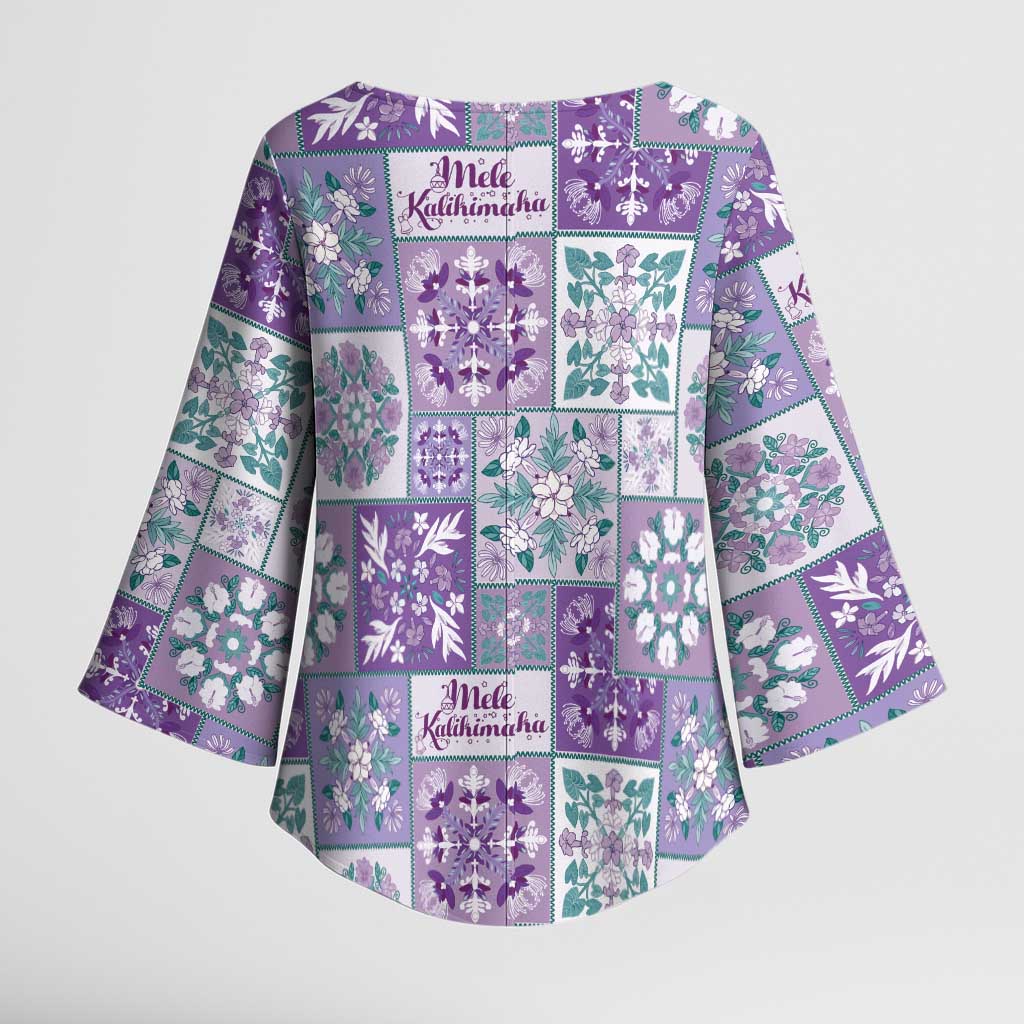 Mele Kalikimaka Hawaii Christmas Kimono Sleeve Blouse Poni Seamless Floral Motif LT9 - Polynesian Pride