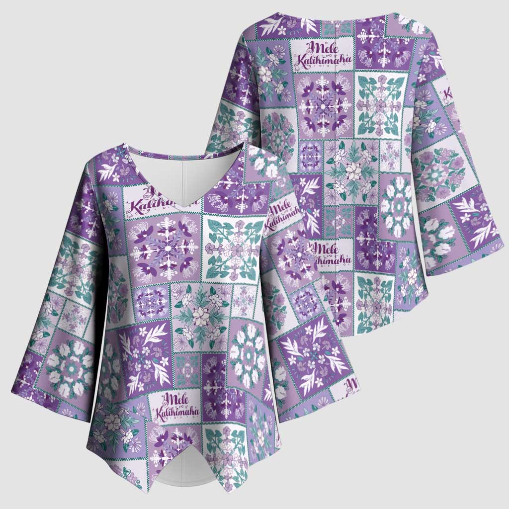 Mele Kalikimaka Hawaii Christmas Kimono Sleeve Blouse Poni Seamless Floral Motif LT9 - Polynesian Pride