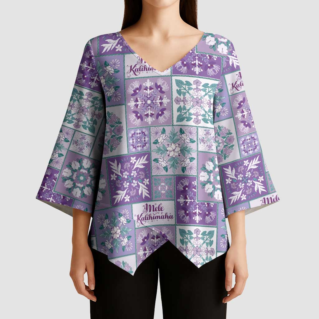 Mele Kalikimaka Hawaii Christmas Kimono Sleeve Blouse Poni Seamless Floral Motif LT9 - Polynesian Pride