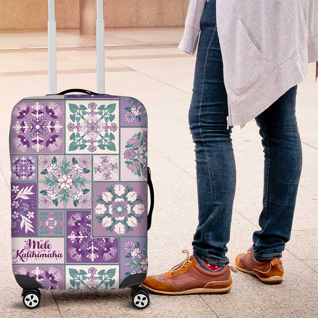 Mele Kalikimaka Hawaii Christmas Luggage Cover Poni Seamless Floral Motif - Polynesian Pride