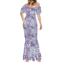 Mele Kalikimaka Hawaii Christmas Mermaid Dress Poni Seamless Floral Motif - Polynesian Pride