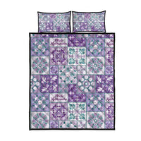 Mele Kalikimaka Hawaii Christmas Quilt Bed Set Poni Seamless Floral Motif - Polynesian Pride