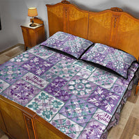 Mele Kalikimaka Hawaii Christmas Quilt Bed Set Poni Seamless Floral Motif - Polynesian Pride