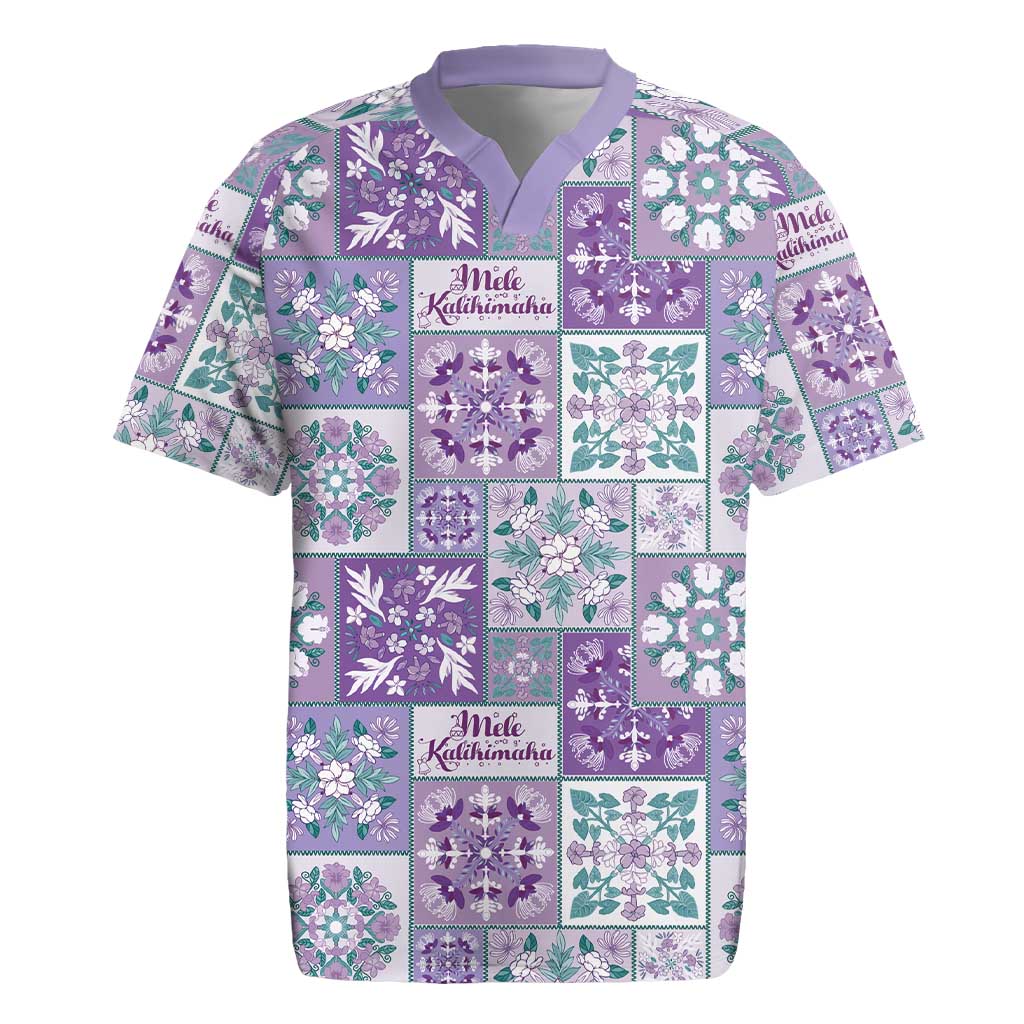 Mele Kalikimaka Hawaii Christmas Rugby Jersey Poni Seamless Floral Motif - Polynesian Pride