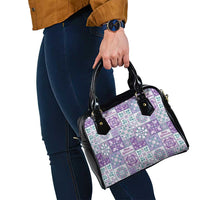Mele Kalikimaka Hawaii Christmas Shoulder Handbag Poni Seamless Floral Motif - Polynesian Pride