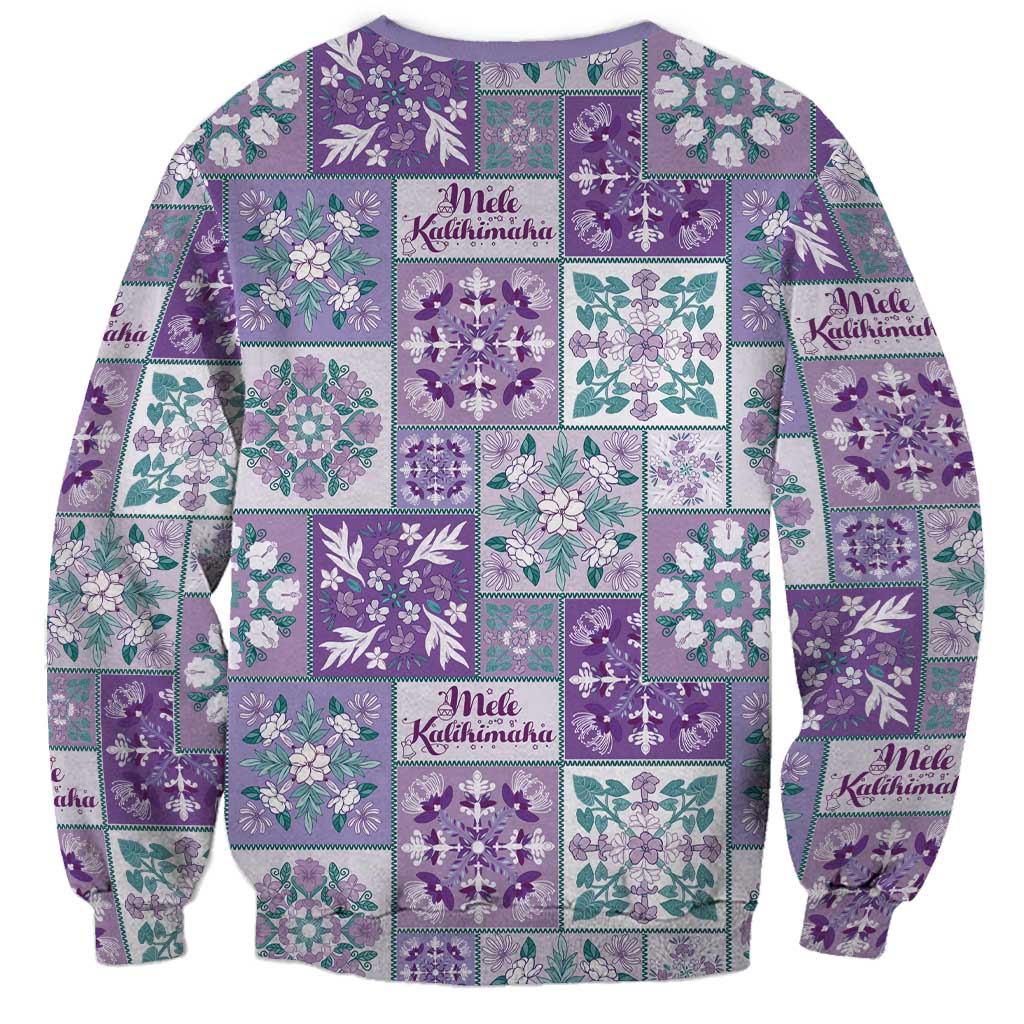 Mele Kalikimaka Hawaii Christmas Sweatshirt Poni Seamless Floral Motif - Polynesian Pride