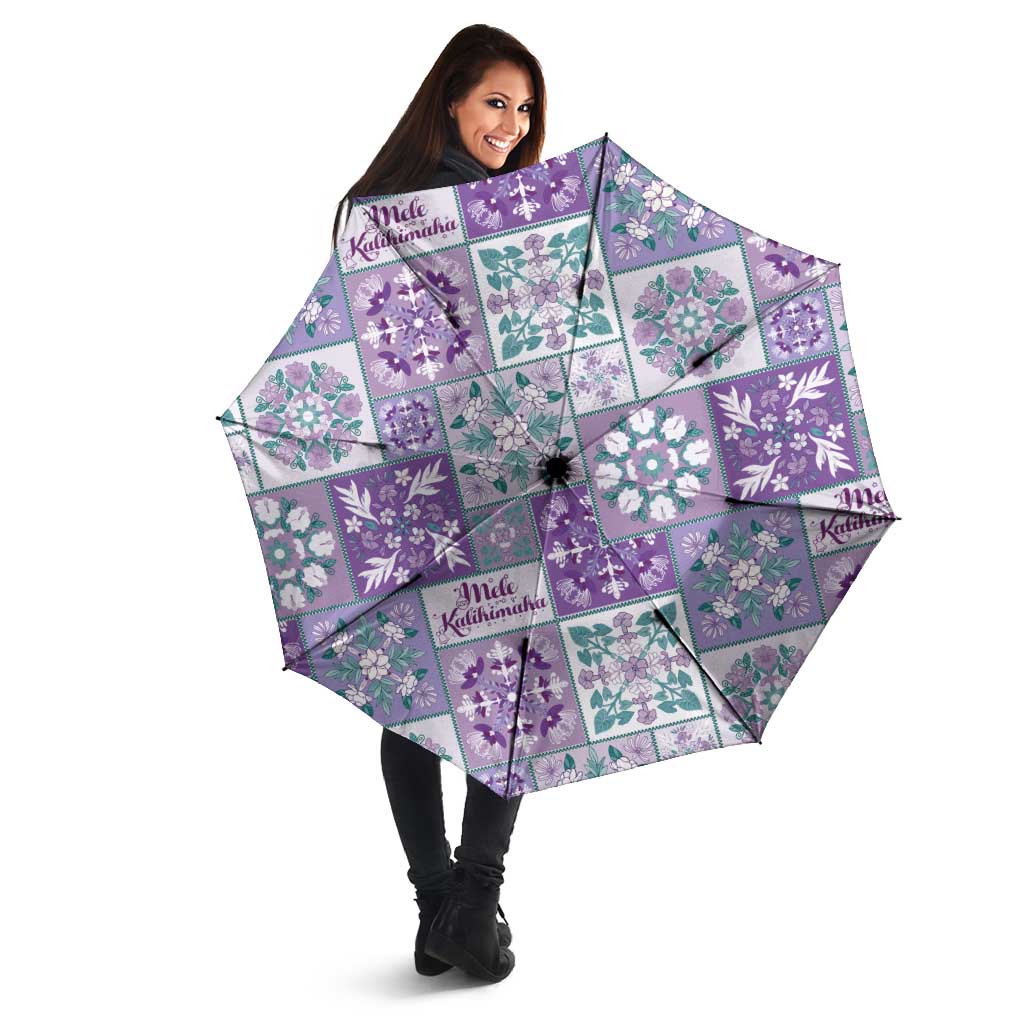 Mele Kalikimaka Hawaii Christmas Umbrella Poni Seamless Floral Motif - Polynesian Pride