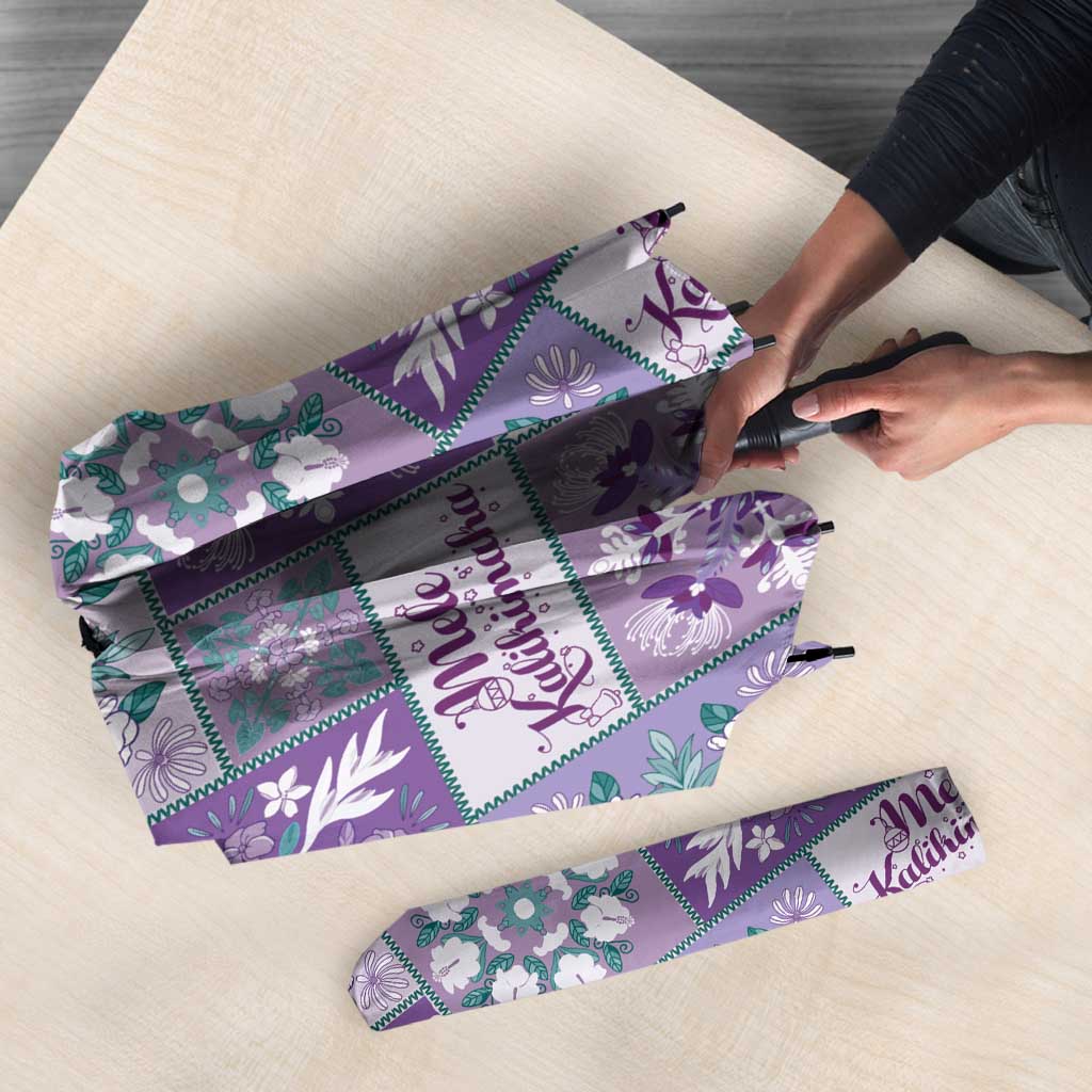 Mele Kalikimaka Hawaii Christmas Umbrella Poni Seamless Floral Motif - Polynesian Pride