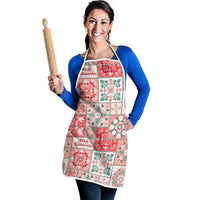 Mele Kalikimaka Hawaii Christmas Apron Ulaula Seamless Floral Motif - Polynesian Pride