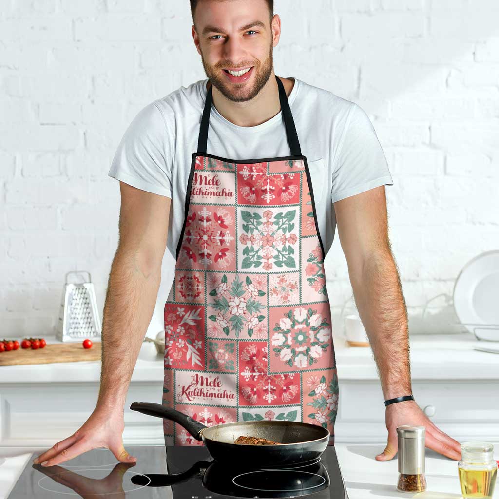 Mele Kalikimaka Hawaii Christmas Apron Ulaula Seamless Floral Motif - Polynesian Pride
