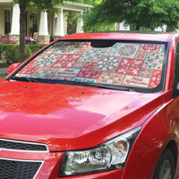 Mele Kalikimaka Hawaii Christmas Auto Sun Shade Ulaula Seamless Floral Motif - Polynesian Pride