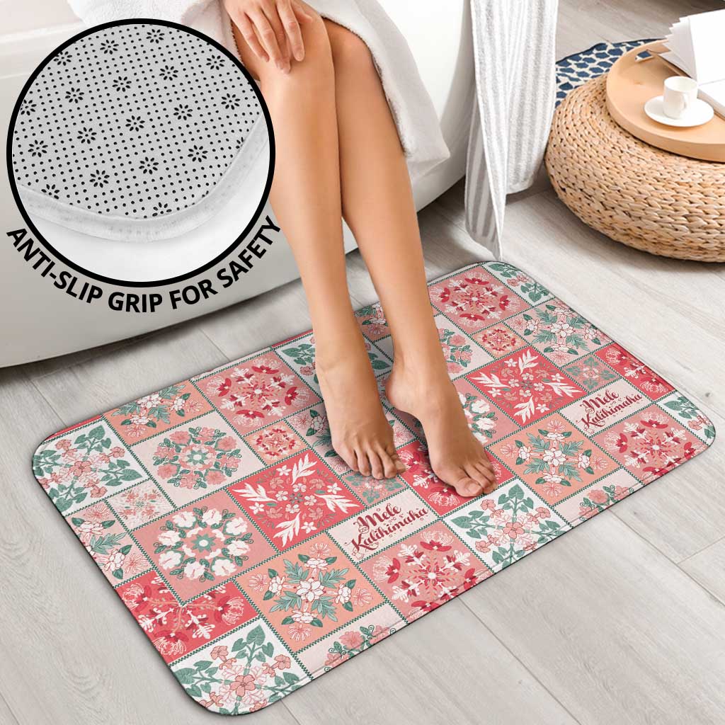 Mele Kalikimaka Hawaii Christmas Bathroom Set Ulaula Seamless Floral Motif - Polynesian Pride