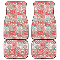 Mele Kalikimaka Hawaii Christmas Car Mats Ulaula Seamless Floral Motif - Polynesian Pride