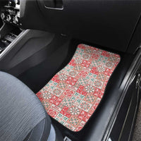 Mele Kalikimaka Hawaii Christmas Car Mats Ulaula Seamless Floral Motif - Polynesian Pride