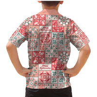 Mele Kalikimaka Hawaii Christmas Family Matching Mermaid Dress and Hawaiian Shirt Ulaula Seamless Floral Motif - Polynesian Pride