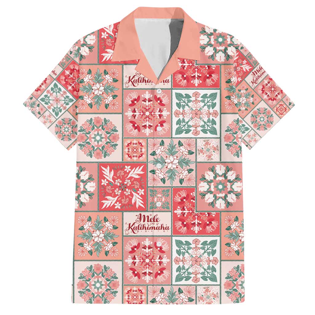 Mele Kalikimaka Hawaii Christmas Family Matching Short Sleeve Bodycon Dress and Hawaiian Shirt Ulaula Seamless Floral Motif - Polynesian Pride