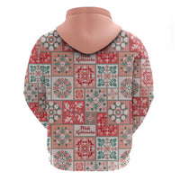 Mele Kalikimaka Hawaii Christmas Hoodie Ulaula Seamless Floral Motif - Polynesian Pride