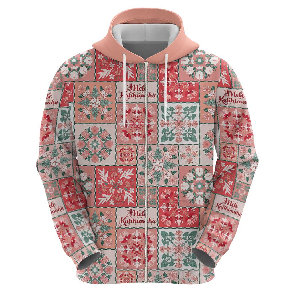 Mele Kalikimaka Hawaii Christmas Hoodie Ulaula Seamless Floral Motif - Polynesian Pride