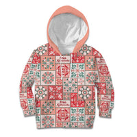 Mele Kalikimaka Hawaii Christmas Kid Hoodie Ulaula Seamless Floral Motif - Polynesian Pride