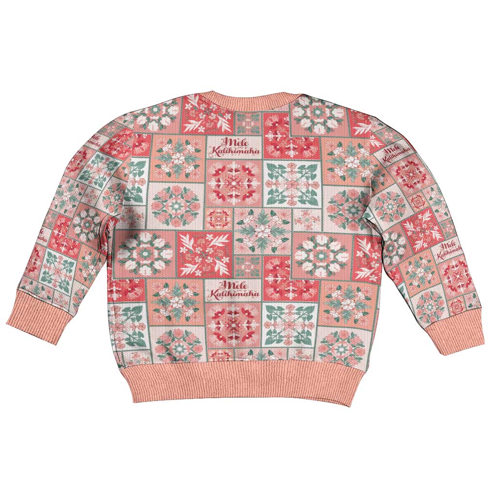 Mele Kalikimaka Hawaii Christmas Kid Ugly Christmas Sweater Ulaula Seamless Floral Motif - Polynesian Pride