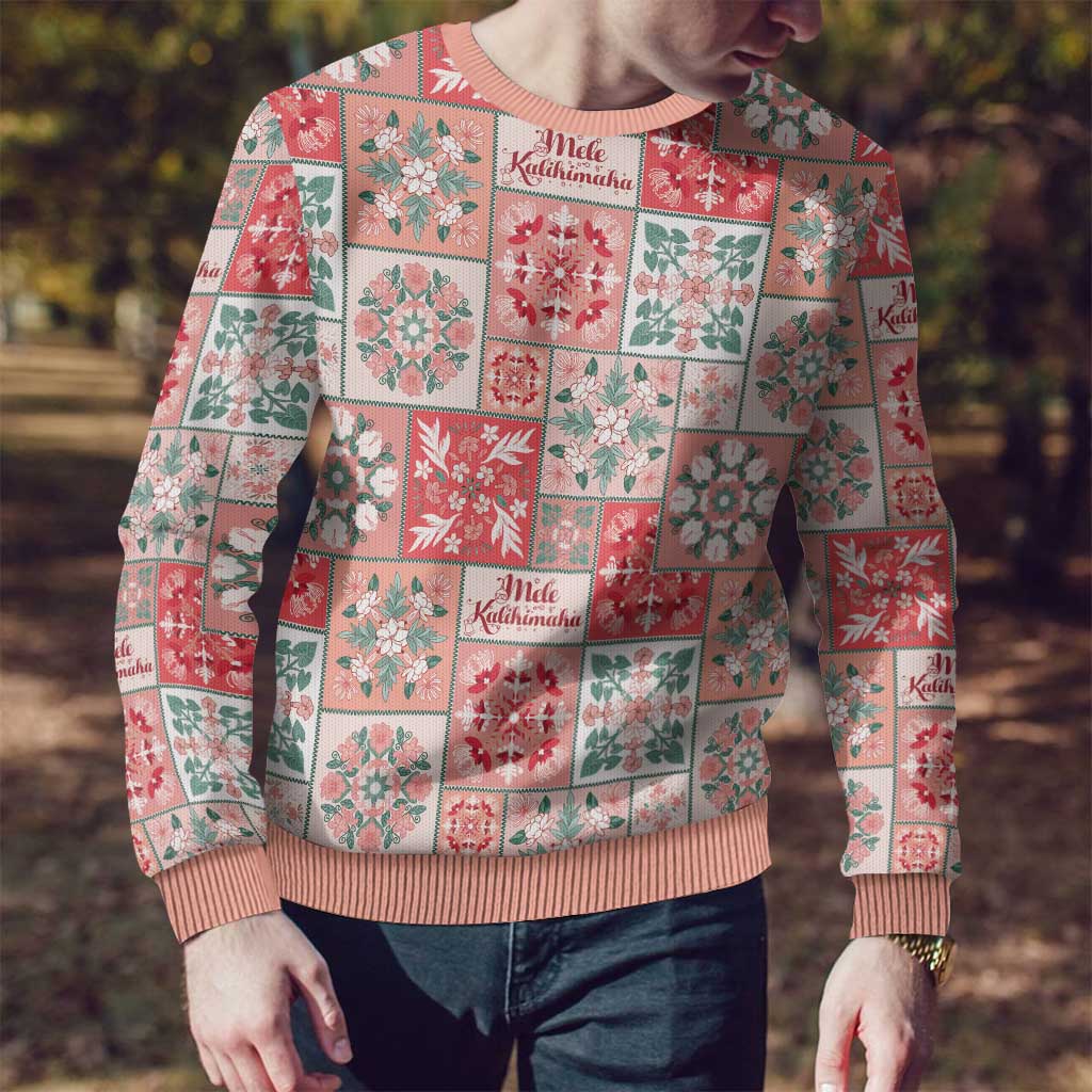 Mele Kalikimaka Hawaii Christmas Ugly Christmas Sweater Ulaula Seamless Floral Motif - Polynesian Pride