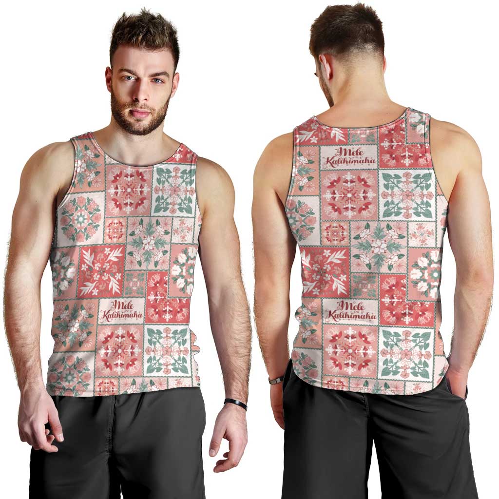 Mele Kalikimaka Hawaii Christmas Men Tank Top Ulaula Seamless Floral Motif - Polynesian Pride