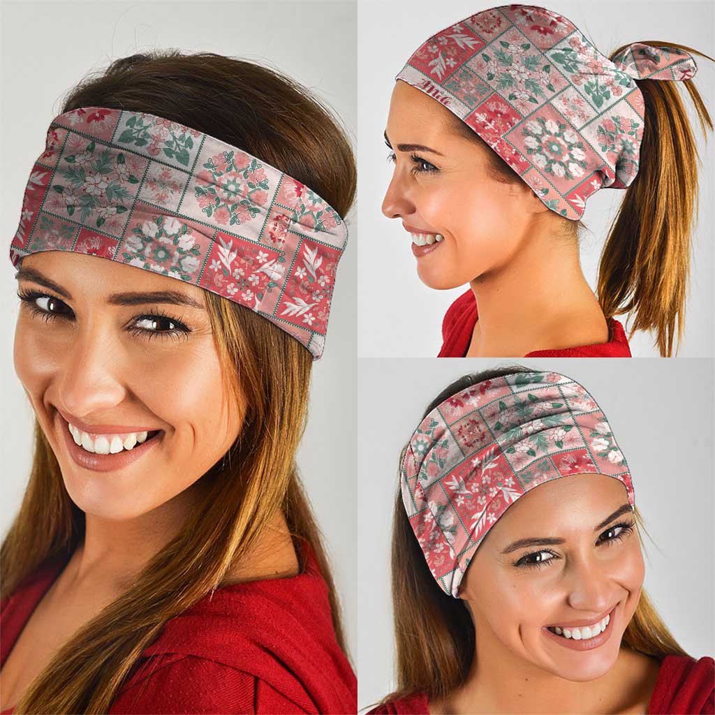 Mele Kalikimaka Hawaii Christmas Neck Gaiter Ulaula Seamless Floral Motif - Polynesian Pride