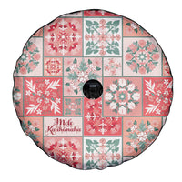 Mele Kalikimaka Hawaii Christmas Spare Tire Cover Ulaula Seamless Floral Motif - Polynesian Pride