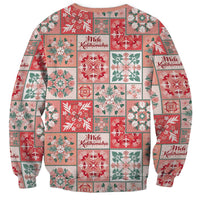 Mele Kalikimaka Hawaii Christmas Sweatshirt Ulaula Seamless Floral Motif - Polynesian Pride