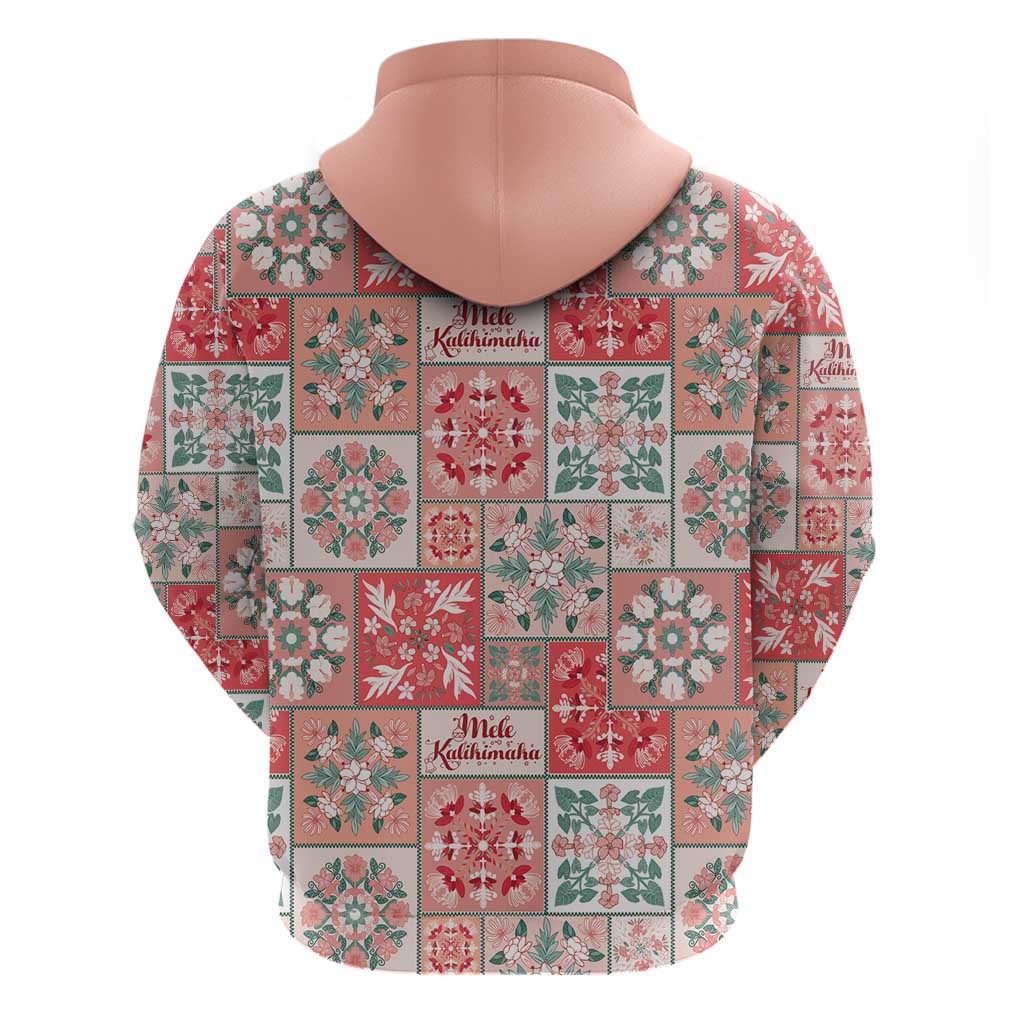 Mele Kalikimaka Hawaii Christmas Zip Hoodie Ulaula Seamless Floral Motif - Polynesian Pride