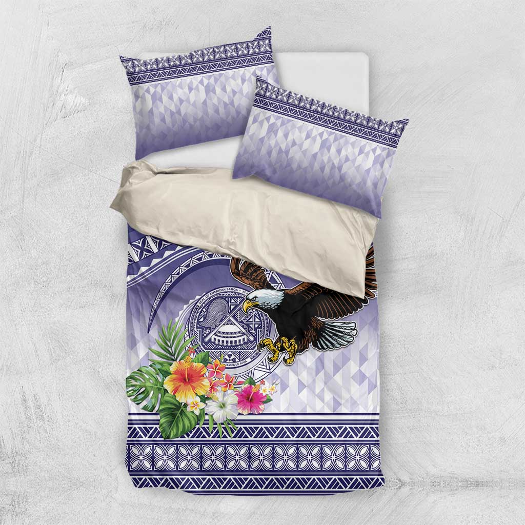 American Samoa Bald Eagle Bedding Set Polynesian Tropical Flowers