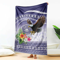American Samoa Bald Eagle Blanket Polynesian Tropical Flowers LT9 - Polynesian Pride