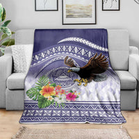 American Samoa Bald Eagle Blanket Polynesian Tropical Flowers LT9 - Polynesian Pride