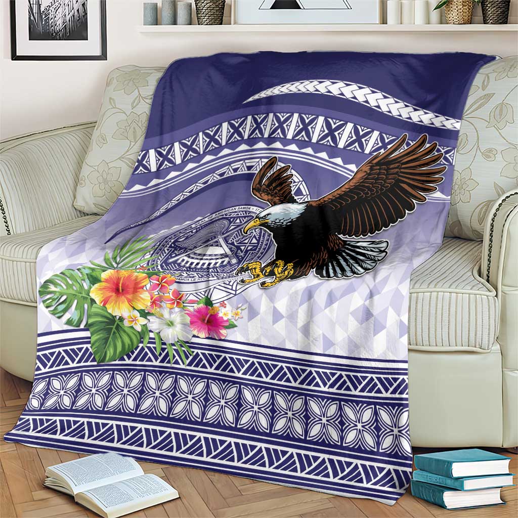 American Samoa Bald Eagle Blanket Polynesian Tropical Flowers LT9 - Polynesian Pride